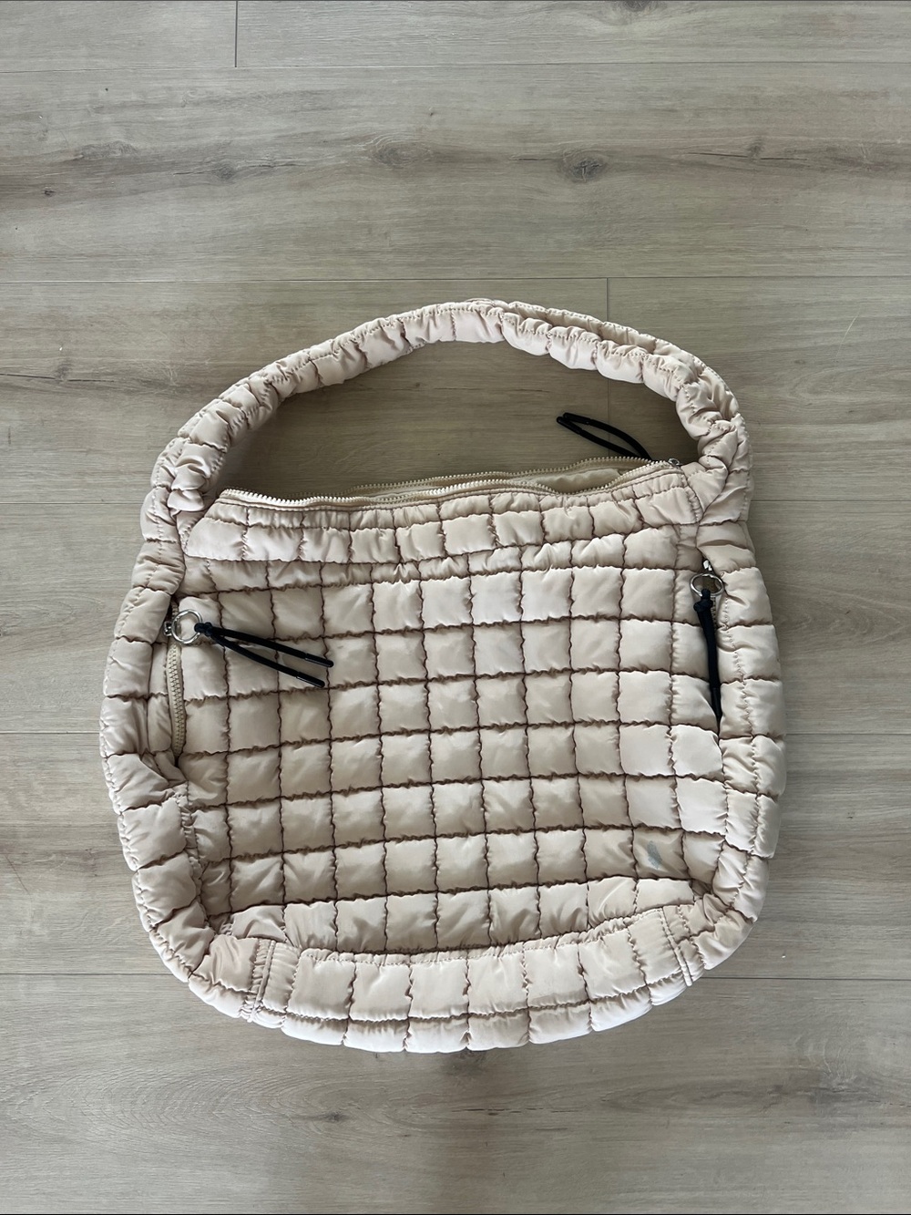 FP Movement by Free People Quilted Cream Shoulder Tote